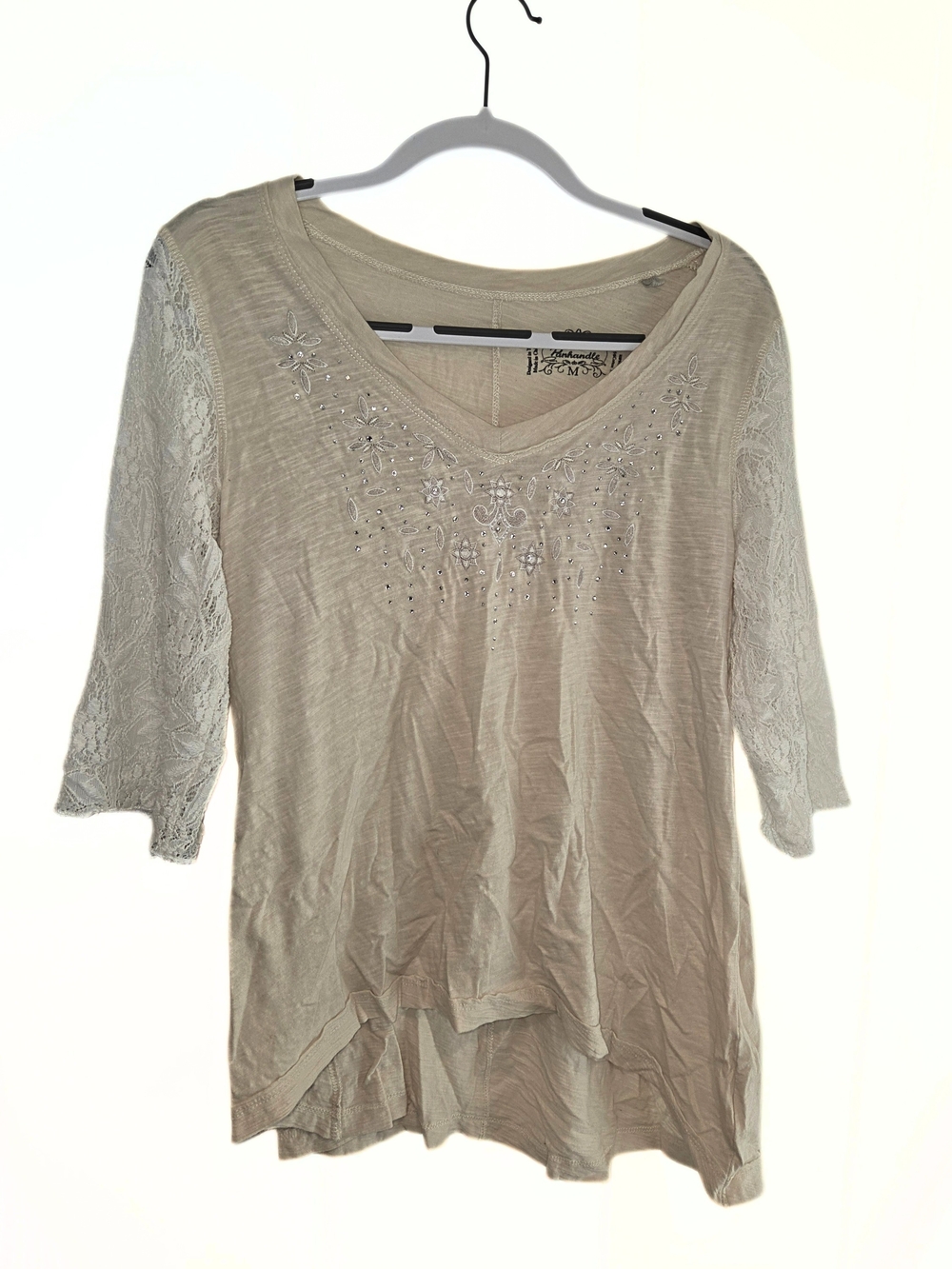 3/4 Sleeve Cream Lace Top
